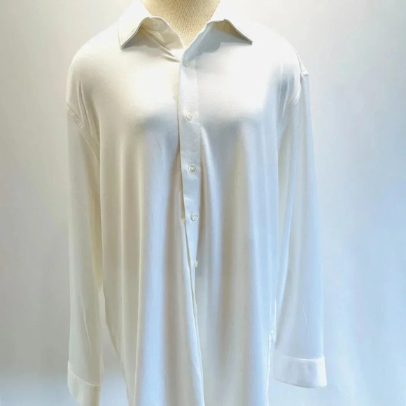 NWT APT 9 Men Long Sleeve Button Down White Slim Fit Dress Shirt Sz 17-17 1/2 XL - Picture 1 of 14